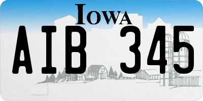 IA license plate AIB345