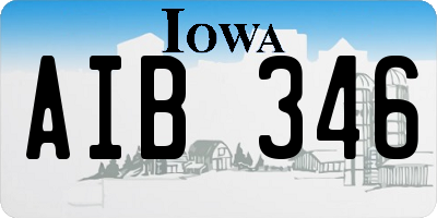 IA license plate AIB346