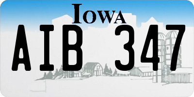 IA license plate AIB347