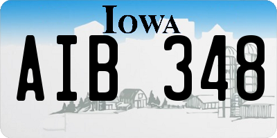 IA license plate AIB348
