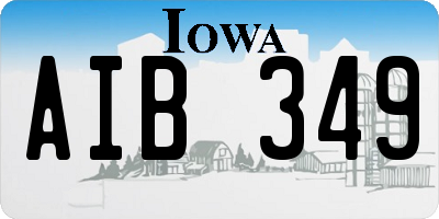 IA license plate AIB349