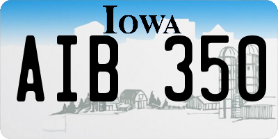 IA license plate AIB350