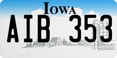 IA license plate AIB353