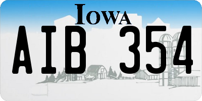 IA license plate AIB354