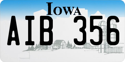 IA license plate AIB356