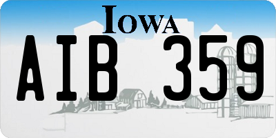 IA license plate AIB359