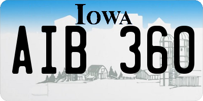 IA license plate AIB360