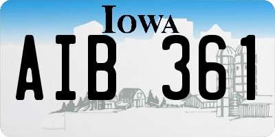 IA license plate AIB361