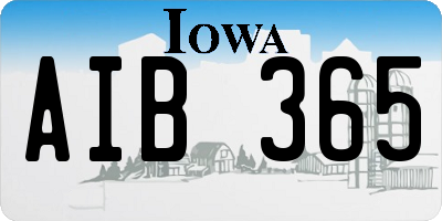IA license plate AIB365