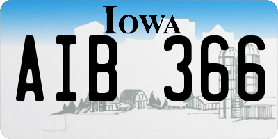 IA license plate AIB366