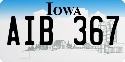 IA license plate AIB367