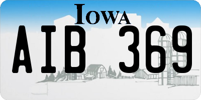 IA license plate AIB369