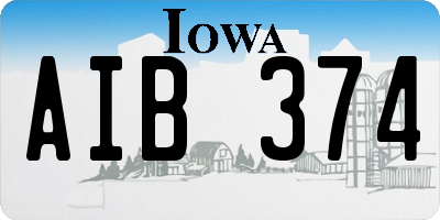 IA license plate AIB374