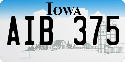 IA license plate AIB375