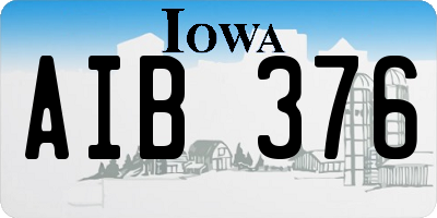 IA license plate AIB376