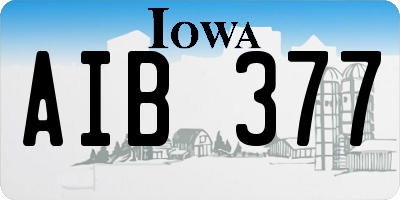IA license plate AIB377