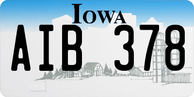 IA license plate AIB378