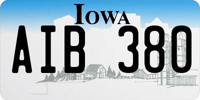 IA license plate AIB380