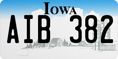 IA license plate AIB382