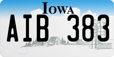 IA license plate AIB383