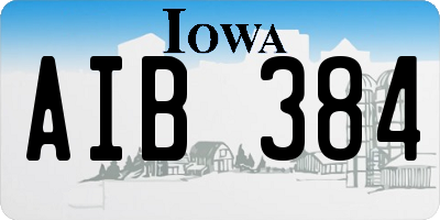 IA license plate AIB384