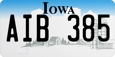 IA license plate AIB385