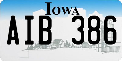 IA license plate AIB386