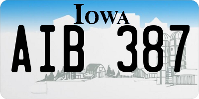 IA license plate AIB387