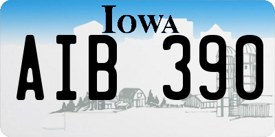 IA license plate AIB390