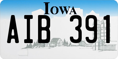 IA license plate AIB391