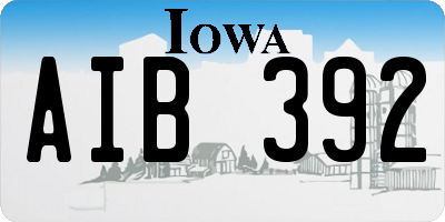 IA license plate AIB392