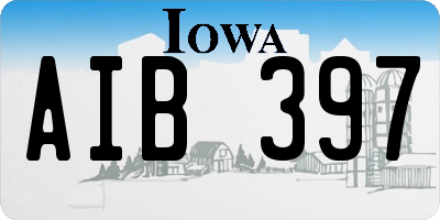 IA license plate AIB397