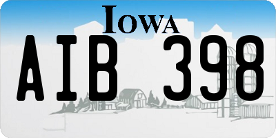 IA license plate AIB398