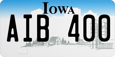 IA license plate AIB400