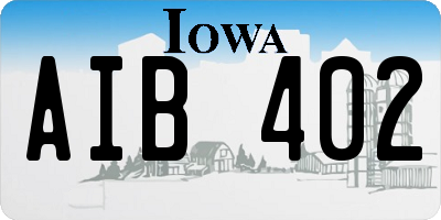 IA license plate AIB402