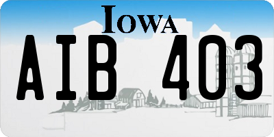 IA license plate AIB403