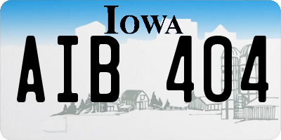 IA license plate AIB404
