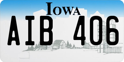 IA license plate AIB406