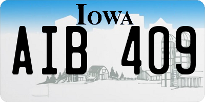 IA license plate AIB409