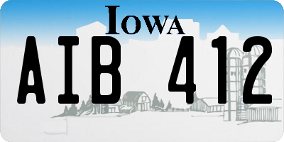 IA license plate AIB412