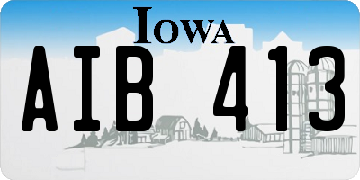 IA license plate AIB413
