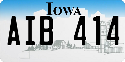 IA license plate AIB414
