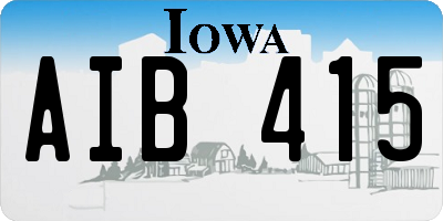 IA license plate AIB415