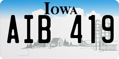 IA license plate AIB419