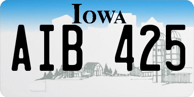 IA license plate AIB425