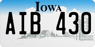 IA license plate AIB430