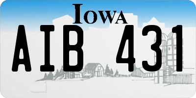 IA license plate AIB431