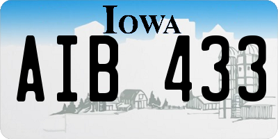 IA license plate AIB433