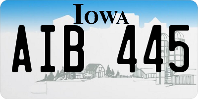 IA license plate AIB445