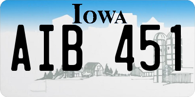 IA license plate AIB451